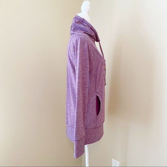 Prana Cowl Neck Purple Pullover - Medium - Picture 3 of 11